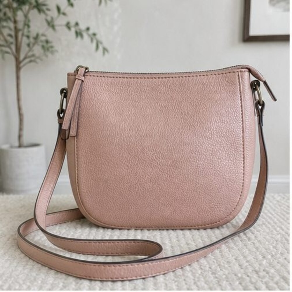 Blush Pebbled Crossbody Bag